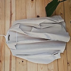 Zara beige, XL, long sleeved button down blouse